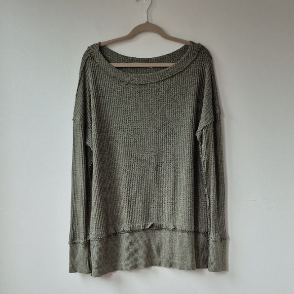 Free People Sage Green Ribbed Tunic - Picture 2 of 8